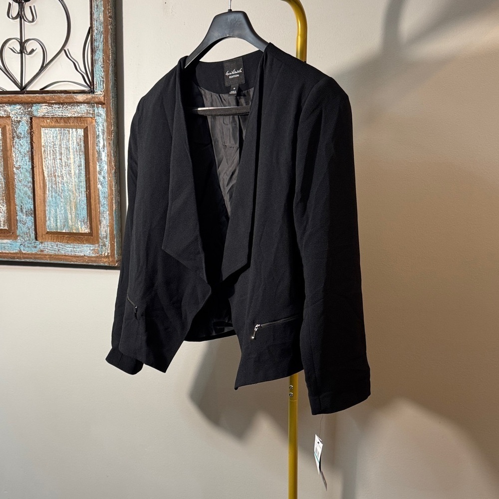 Gloria Vanderbilt Black Open-Front Blazer NWT 16 - Picture 3 of 10